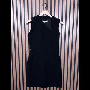 Angelo Mozzillo Dress US 12 / L Womens Black Sheath Asymmetrical V Neck